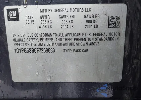 2015 Chevrolet Cruze Ltz from USA, damaged, VIN 1G1PG5SB6F7269683